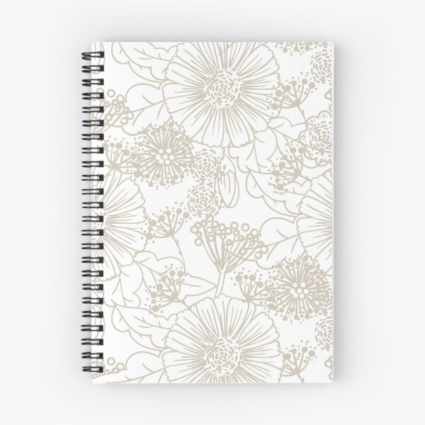 Item preview, Estampado floral dibujado a mano en blanco y tostado que combina con el color popular accesible de Sherwin Williams 2022 Beige SW 7036 designed and sold by ColorOfTheYears.