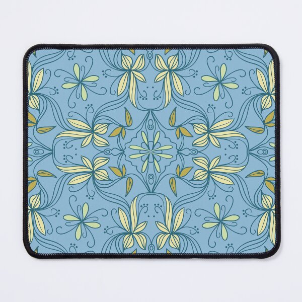 Item preview, Ornamental decorative blue pattern with floral elements designed and sold by JoyColorLove.