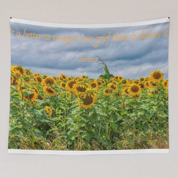 Item preview, Sunflowers in a field with dark sky designed and sold by Photopat.