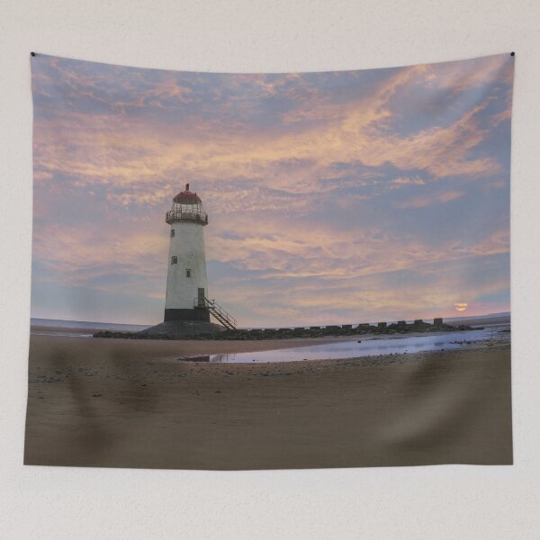 Item preview, Sunrise at the Point of Ayr Lighthouse designed and sold by rawshutterbug.