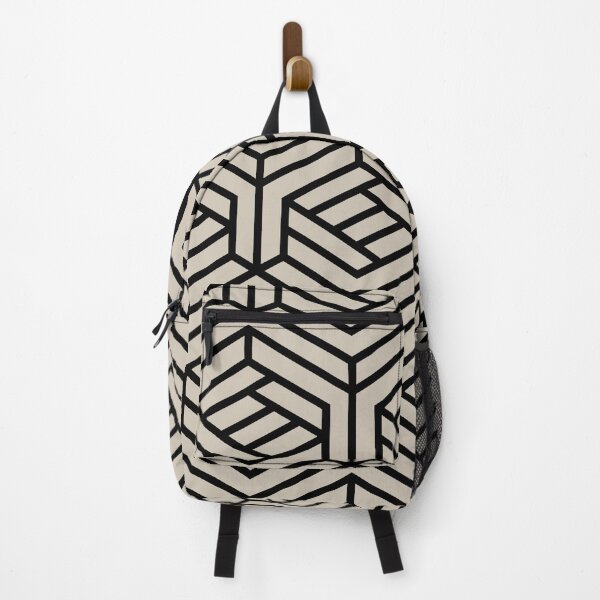 Aperçu de l'œuvre Tan and Black Modern Cube Geometric Shape Pattern Coordinates w/ Sherwin Williams 2022 Popular Color Accessible Beige SW 7036 créée et vendue par ColorOfTheYears.