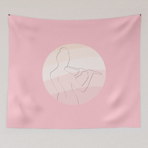 Item preview, Flute Player Girl Line Art designed and sold by Jazznote.