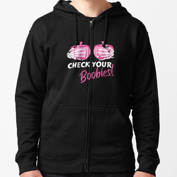 Boobie Hoodie Unisex Zip-up Boob Art Sweatshirt OB/GYN Gift Idea