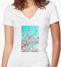 Blossoms Women's Fitted V-Neck T-Shirt