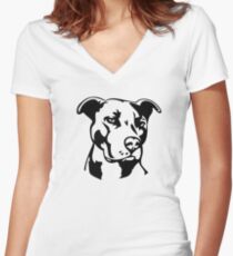Dog Women's Fitted V-Neck T-Shirt