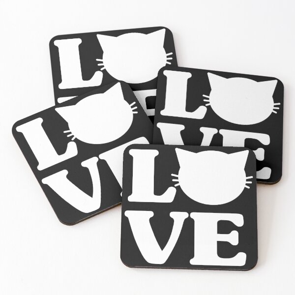 Item preview, Love Cat Heart Typography for Cat Lovers designed and sold by lemontee.