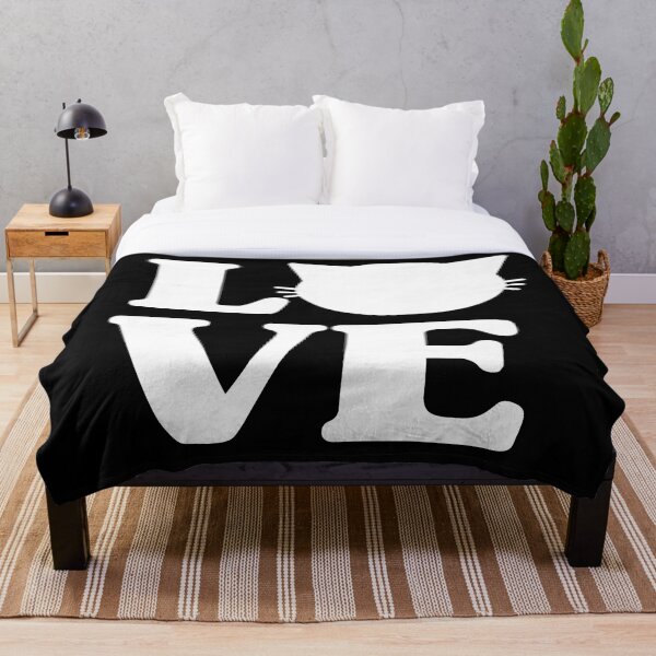 Aperçu de l'œuvre Love Cat Heart Typographie pour les amoureux des chats créée et vendue par lemontee.
