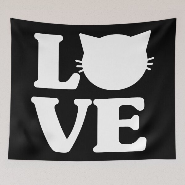 Item preview, Love Cat Heart Typography for Cat Lovers designed and sold by lemontee.