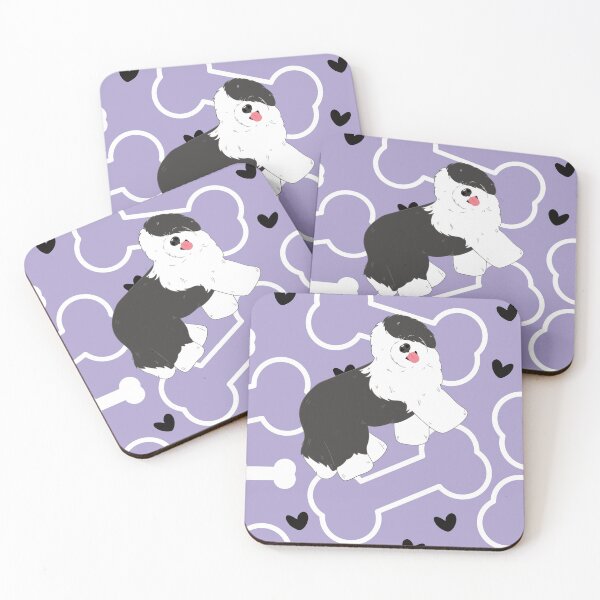 Item preview, Cute Black and White Old English Sheepdog designed and sold by Lulupainting.