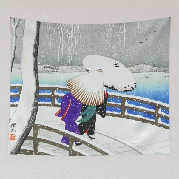 Item preview, HD Snow on Willow Bridge by Ohara Koson designed and sold by ramazis.