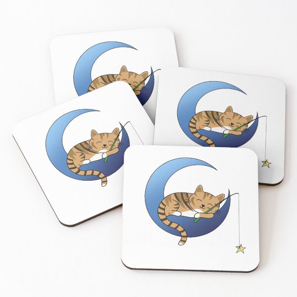 Item preview, Cute Moon Space Cat Tabby Cat with Shooting Star designed and sold by nefoedddesigns.