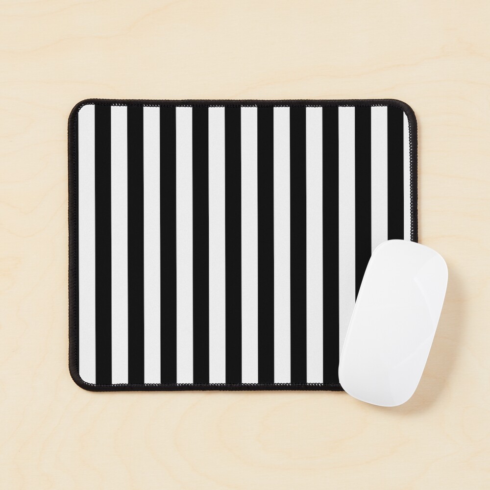 black and white striped mouse pad