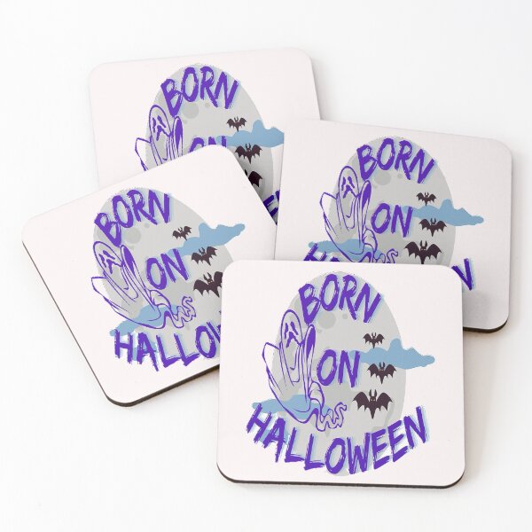 Item preview, Born on Halloween Lettering Spooky Halloween kawaii fun design, Vintage Halloween, Kawaii Carved Pumpkin Vibes,Witches Brew And All Things Halloween designed and sold by Adri Barnard.