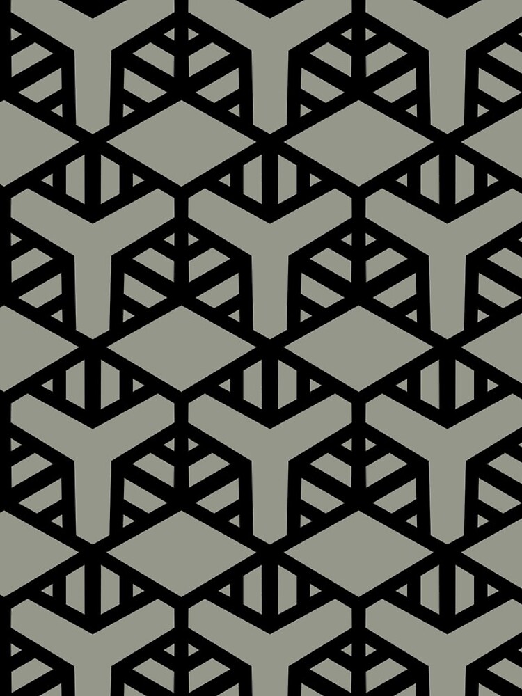 Imagen 4 de 4, Funda de iPhone con la obra Gray Green and Black Modern Tile Pattern 2 Coordinates w/ Sherwin Williams 2022 Popular Color Evergreen Fog SW 9130, diseñada y vendida por ColorOfTheYears.