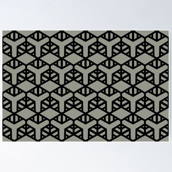 Item preview, Gray Green and Black Modern Tile Pattern 2 Coordinates w/ Sherwin Williams 2022 Popular Color Evergreen Fog SW 9130 designed and sold by ColorOfTheYears.