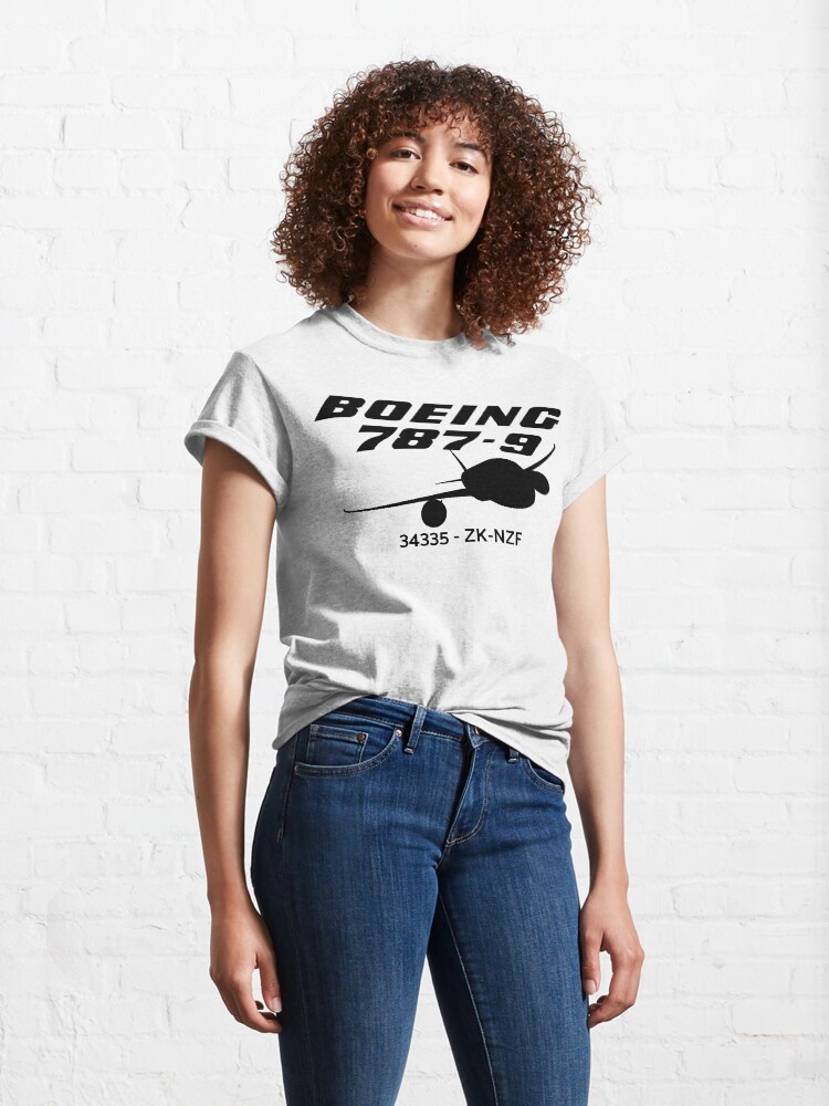 Alternate view of Boeing 787-9 34335 ZK-NZF (Black Print) Classic T-Shirt