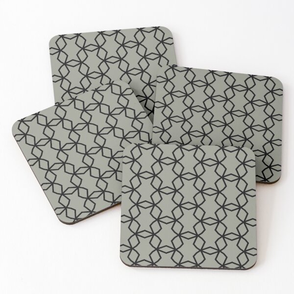 Item preview, Gray Green and Black Abstract Mosaic Pattern Coordinates w/ Sherwin Williams 2022 Popular Color Evergreen Fog SW 9130 designed and sold by ColorOfTheYears.