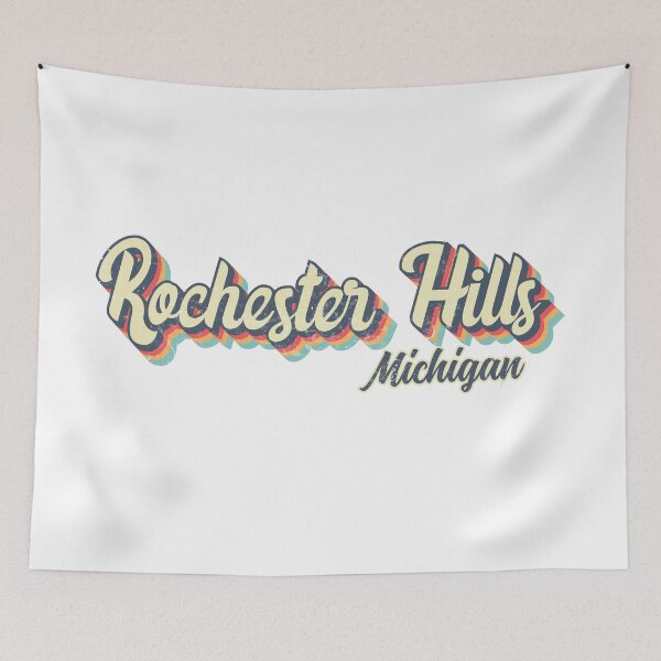 Item preview, Rochester Hills City Michigan Retro Vintage 70s rainbow designed and sold by Teelogic.