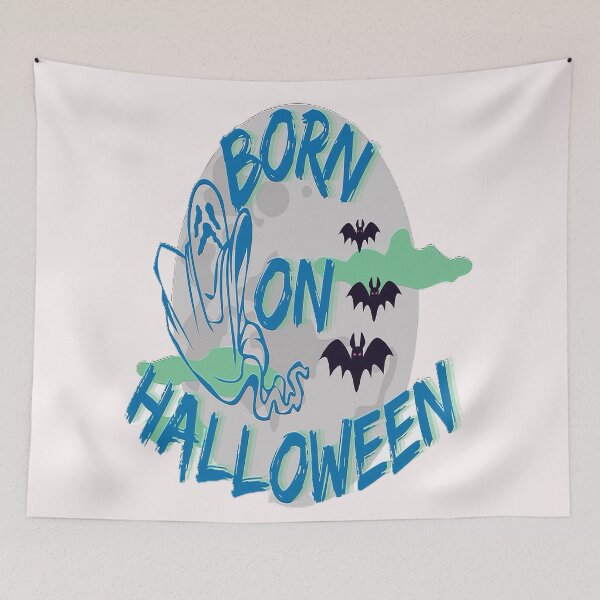 Item preview, Born on Halloween Lettering Spooky Halloween kawaii fun design, nr 3,  Vintage Halloween, Kawaii Carved Pumpkin Vibes,Witches Brew And All Things Halloween designed and sold by Adri Barnard.