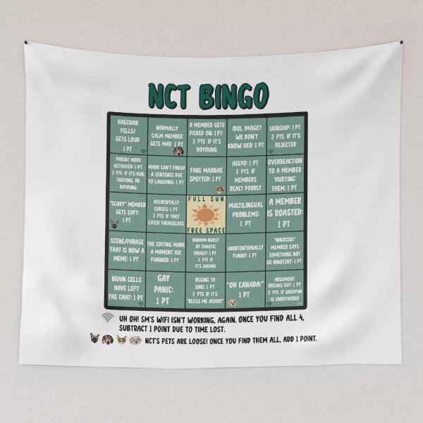 Item preview, NCT Meme Bingo designed and sold by K'Boppin.