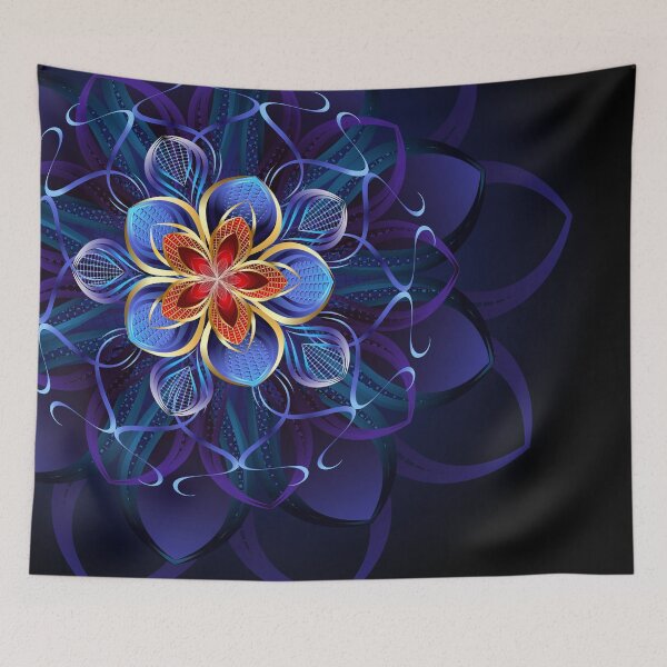Item preview, abstract blue flower designed and sold by Blackmoon9.