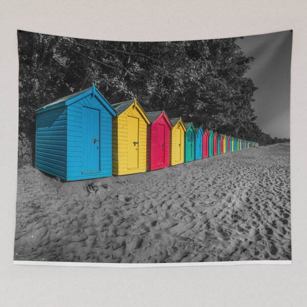 Item preview, Colourful Beach Huts (Colour Pop) designed and sold by LluniauDafyddEm.