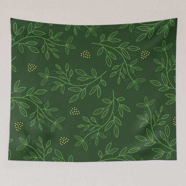 Item preview, "Leaves and dots" Pattern in green designed and sold by wilder-mind.