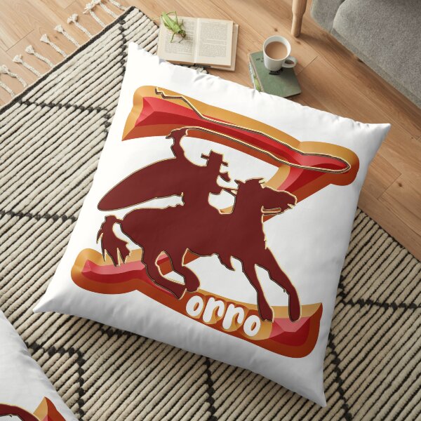 Z AS IN ZORRO - ZORRO ON HORSEBACK - ZORRO THE MYTH - THE WHIP MASTER - THE LEGEND OF AN OUTSTANDING HORSEMAN Floor Pillow