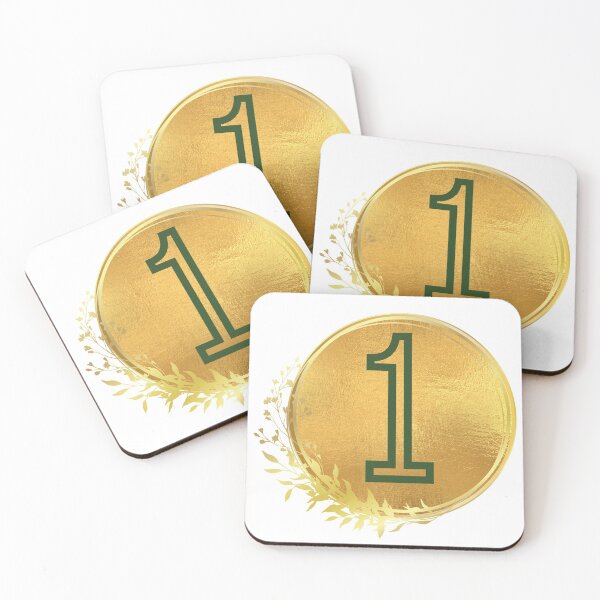 Item preview, Number one green in gold circle leaf designed and sold by Benchamart.