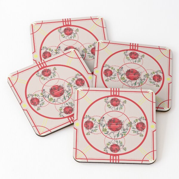 Item preview, Flower red tiles designed and sold by Nbz11.