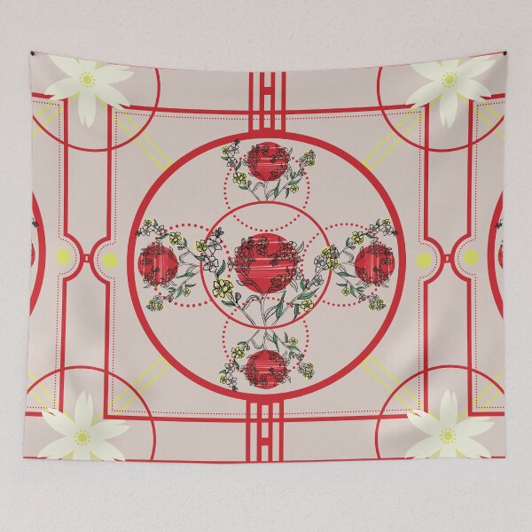 Item preview, Flower red tiles designed and sold by Nbz11.