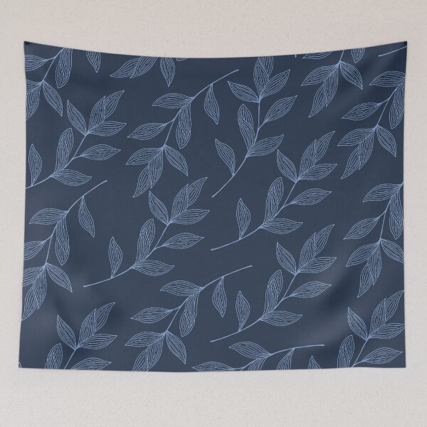 Item preview, "Leaves" Pattern in blue. designed and sold by wilder-mind.