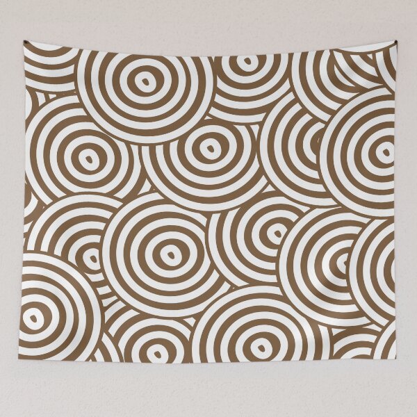 Item preview, Brown and White Hypnotic Circle Pattern Coordinates w/ Sherwin Williams 2022 Popular Color Uber Umber SW 9107 designed and sold by ColorOfTheYears.