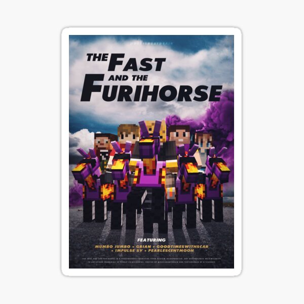 Hermitcraft Fast and Furihorse Boatem Poster Sticker