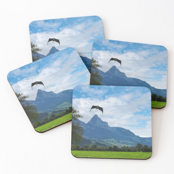 Item preview, Landscape with mountains and flying bird, Switzerland Alps. designed and sold by anytka.