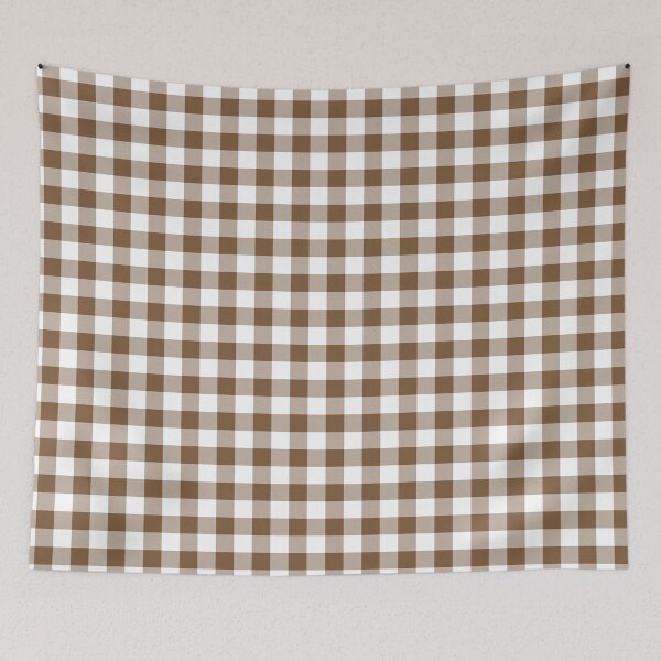 Item preview, Brown and White Buffalo Plaid Pattern Coordinates w/ Sherwin Williams 2022 Popular Color Uber Umber SW 9107 designed and sold by ColorOfTheYears.