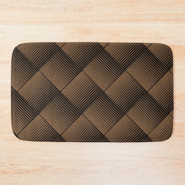 Item preview, Brown and Black Square Mosaic Stripe Pattern Coordinates w/ Sherwin Williams 2022 Popular Color Uber Umber SW 9107 designed and sold by ColorOfTheYears.