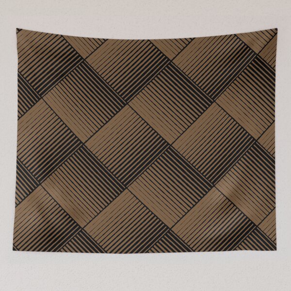 Item preview, Brown and Black Square Mosaic Stripe Pattern Coordinates w/ Sherwin Williams 2022 Popular Color Uber Umber SW 9107 designed and sold by ColorOfTheYears.
