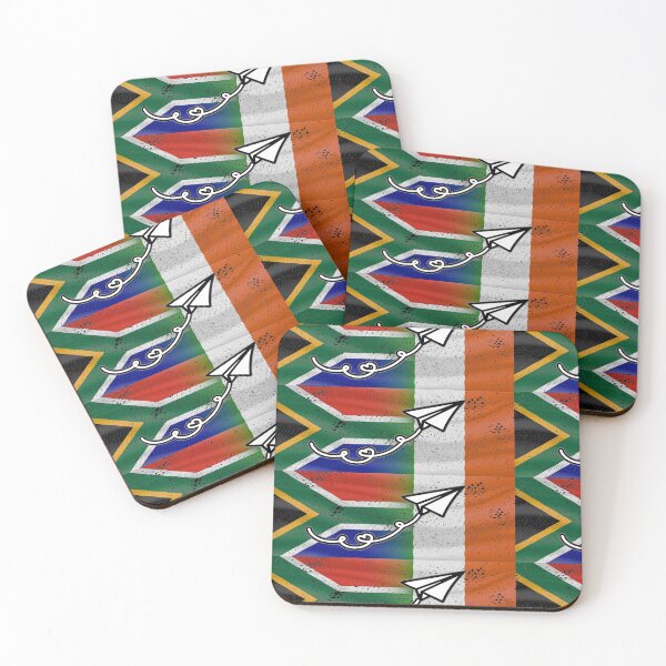 Item preview, South Africa Ireland flightpath (DISTRESSED) designed and sold by SolidEarthArt.