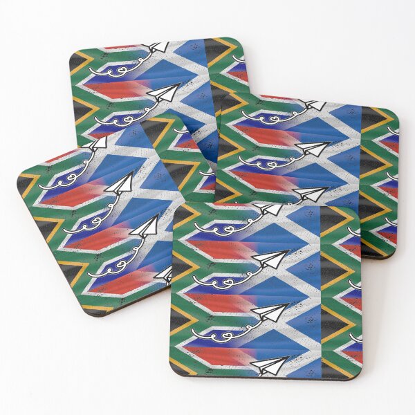 Item preview, South Africa Scotland flightpath (DISTRESSED) designed and sold by SolidEarthArt.