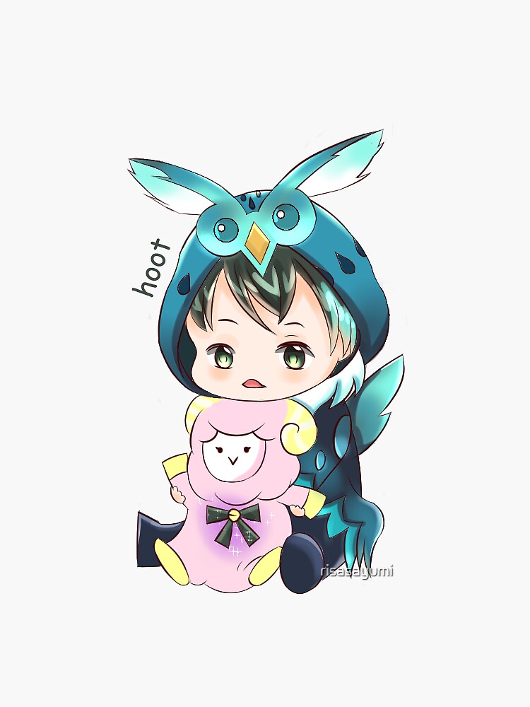 Pegatina «Obey me Shall we Date Barbatos Chibi (Onesie Ver.)» de