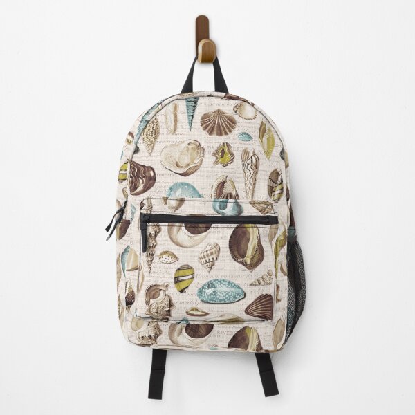Item preview, Seashells in blue green beige brown cream designed and sold by Delinda Graphic Studio.