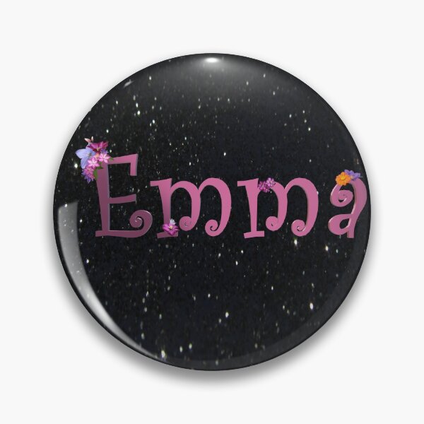 Item preview, Emma Name in Pink Ombré Letters with Flowers designed and sold by AloraDawnEve.