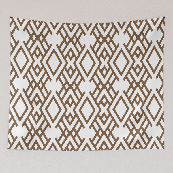 Item preview, Brown and White Ornamental Art Deco Pattern Coordinates w/ Sherwin Williams 2022 Popular Color Uber Umber SW 9107 designed and sold by ColorOfTheYears.