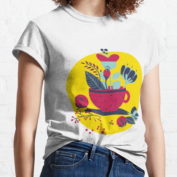 Flower And Cup Classic T-Shirt