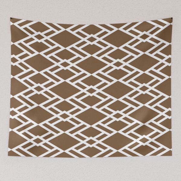 Item preview, Brown and White Minimal Diamond Tile Pattern Coordinates w/ Sherwin Williams 2022 Popular Color Uber Umber SW 9107 designed and sold by ColorOfTheYears.