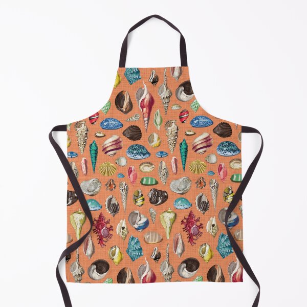 Item preview, Seashells multicolor on orange designed and sold by Delinda Graphic Studio.