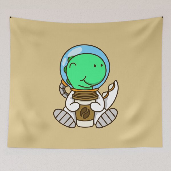 Item preview, Astronaut Dinosaur with Coffee  designed and sold by Si Pakne.