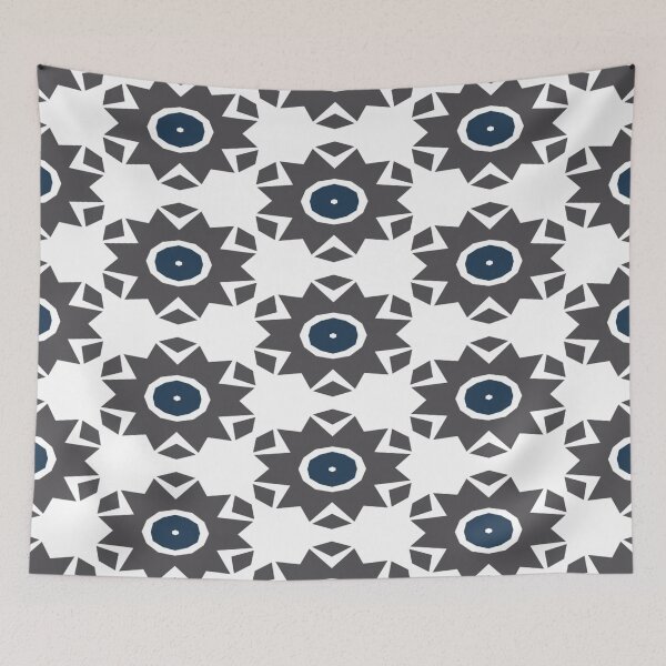 Item preview, Retro Blue and White Trellis Type Repeating Pattern designed and sold by Sheepherder120.