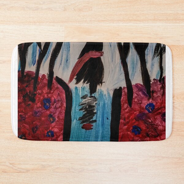 Item preview, A lady with umbrella walking down a rain soaked footpath. Through a park designed and sold by kkartwork.